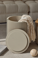 Nodic japonais moderne vintage bois de chêne multifonctionnel salon rangement rond table basse table d'appoint table d'appoint ensemble de table d'appoint