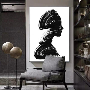 Fabricant chinois d'art mural abstrait <span class=keywords><strong>moderne</strong></span> nordique noir et blanc, <span class=keywords><strong>peinture</strong></span> de <span class=keywords><strong>portrait</strong></span> créative et artistique - Product Image 2