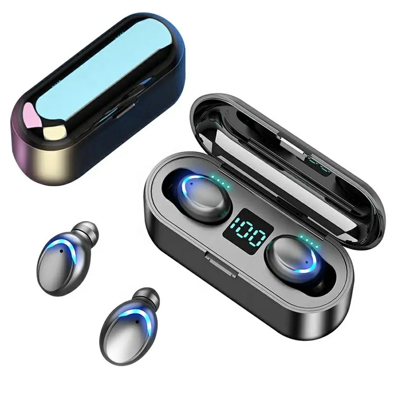 Mini cuffie f9 TWS 5.0 auricolari Wireless auricolari con ricarica da 2000mAh cuffie da gioco sportive cuffie con Display a LED