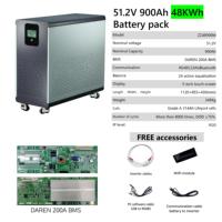 Batería de Litio de 51.2V 600Ah 900Ah 30KWh 48kWh LiFePO4 con Energía Solar, Portátil, con 10 Años de Garantía, Bluetooth, Wifi, para Almacenamiento de Energía en el Hogar