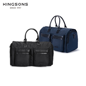 Kingsons Men's Foldable Duffel Bag Large Capacity Travel Luggage With Zipper Closure For Leisure Travel Black And Blue - Product Image 3