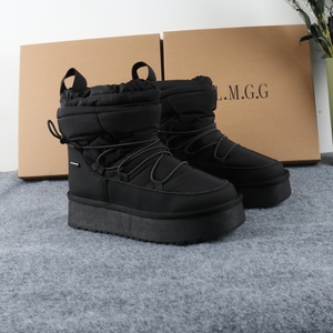 מגפי קרסול עמיד למים לנשים חדשות לנשים מגפי הבוהן סביב בד בד העליון שטוח <span class=keywords><strong>tpr</strong></span> מגפי שלג עם חורף חם - Product Image 2