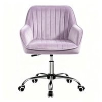 Fauteuil pivotant en velours de luxe, hauteur réglable, chaise rembourrée pour salon, chambre à coucher, bureau