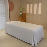 Housse de lit de spa monopièce blanche au design simple, drap de massage SPA, jupe de lit