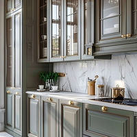 Meubles de cuisine modulaires en L de style américain, sur mesure pour toute la maison, en bois massif laqué, écologiques, garantie 5 ans