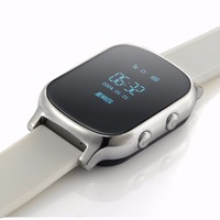 Plataforma de software gps tracker mejores corredores Reloj gps T58 azul lindo compatible con la tarjeta SIM