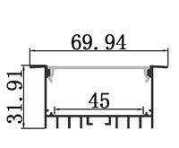 Serie de Iluminación Lineal LED, Perfil de Extrusión de Aleación de Aluminio 6063-T5 de 70*32 mm para Tiras de Luces LED, Decoraciones, Servicio de Corte
