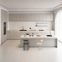 Îlot de cuisine et salle à manger intégrés de luxe moderne, solution de mobilier sur mesure pour les petites entreprises et projets résidentiels