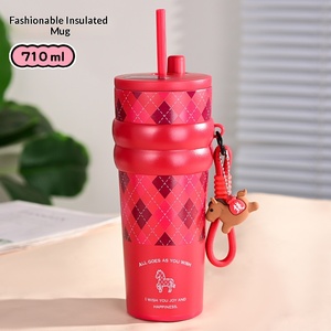 New Year Of The Horse Limited 316 Stainless Steel Tumbler <b>Large</b> Capacity Straw Water Cup High Aesthetic Insulated <b>Mug</b> - Product Image 5
