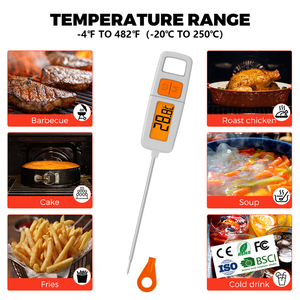 Laranja Backlight Display LCD Digital Food Termômetro instantâneo lido plástico Household Use Temperatura Função - Product Image 5
