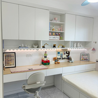 Lit Tatami sur mesure OEM/ODM avec bureau intégré et armoires murales, mobilier moderne pour chambre d'enfant avec service de personnalisation complet
