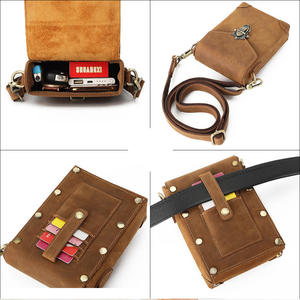 Sac bandoulière rétro en cuir de vachette Crazy Horse Andong pour homme, sacoche de travail, sac banane, porte-cartes - Product Image 6