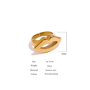Cincin Bibir Baja Anti Karat XY 648 Berlapis Emas 18k Tahan Air Perhiasan Personal Terbaru - Product Image 6
