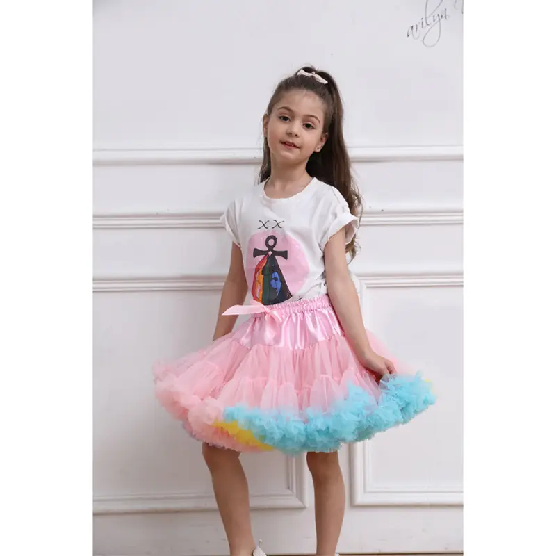 New Toddler Girls Lace Tutu Skirts Fluffy Children Ballet Skirts Princess Tulle clothes