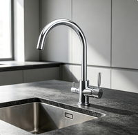Robinet de cuisine 3 en 1 en acier inoxydable au design moderne, robinet mélangeur à trois voies pour eau potable