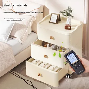 <span class=keywords><strong>Cajonera</strong></span> Organizadora Rodante de Plástico con Múltiples Niveles <span class=keywords><strong>y</strong></span> Perillas Doradas para Dormitorio, Sala de Estar, Carro Móvil Estrecho Personalizado - Product Image 3