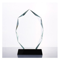 Trophée de cristal de verre personnalisé avec MH-NJ0620 de base bleu vert noir clair