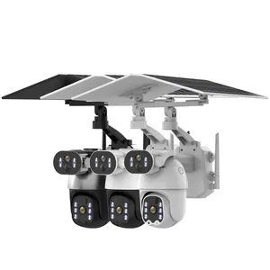 Ikvision Q5Max i 캠 + Ubox 솔라 4G LTE CCTV 카메라 6MP 듀얼 렌즈 PIR 알람 12W 태양 전지판 9600mAh 배터리 보안 캠