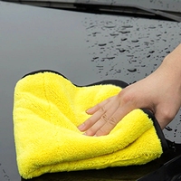 Serviette de lavage de voiture, en peluche absorbante, bon marché, 500 gsm 600 gsm 800, double couche, produit de luxe, serviette pour nettoyage, séchage, polissage, cire pour maison