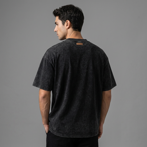 <b>Men's</b> Black Cotton <b>T</b>-<b>Shirt</b> With White Rose <b>Floral</b> Print O-Neck Short Sleeve Casual Regular Fit - Product Image 4