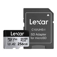 Carte SD professionnelle Lexar SILVER PLUS micro TF 64GB 128GB 256GB A2 V30 U3 4K Carte mémoire Flash TF jusqu'à 205 Mb/s