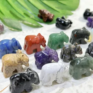 Wholesale Natural Crystal Carving Crafts Animal Product Polished White Jade Mixed Mini Bear For Gift Children