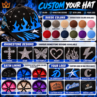 Casquette de baseball en daim à 5 panneaux personnalisée de haute qualité avec strass, doublure en satin, broderie 3D, style streetwear, chapeau de luxe, vente en gros OEM ODM