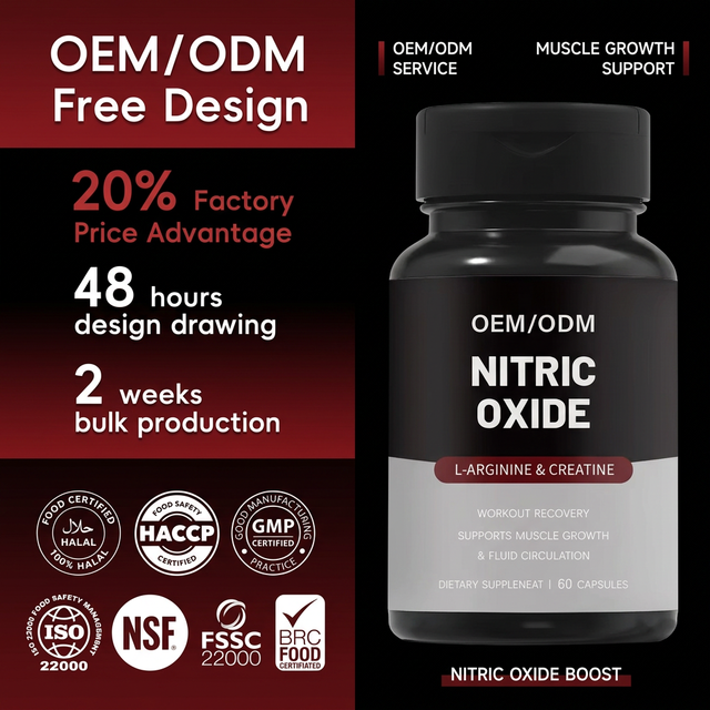 OEM/ODM Nitric Oxide Booster L-Arginine & Creatine Supplement for Extreme Muscle Pump Performance & Recovery Smart Booster