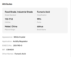 Fumaric Acid 99% CAS 110-17-8 Food & Industrial Grade Acidity Regulator - Product Image 6