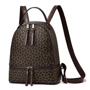 Mochila Redonda de Piel Sintética de Lujo para Mujer, Diseño Geométrico, Cierre de Cremallera, Correa Desmontable, Capacidad Media, para Uso Diario en Todas las Estaciones - Product Image 5