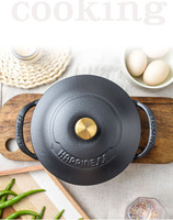 Casserole en fonte émaillée peu profonde avec couvercle, ustensile de cuisine pour braiser, faire mijoter, rôtir du pain, cuire au four, fonctionne sur tous les types de cuisinières