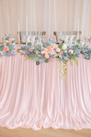 Jupe de table rectangulaire fantaisie en tulle et mousseline pour décoration de mariage et de fête