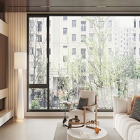 Ventana Abatible de Aluminio LEAWOD, Doble Vidrio Templado con Aislamiento Térmico, Diseño para Casa o Villa