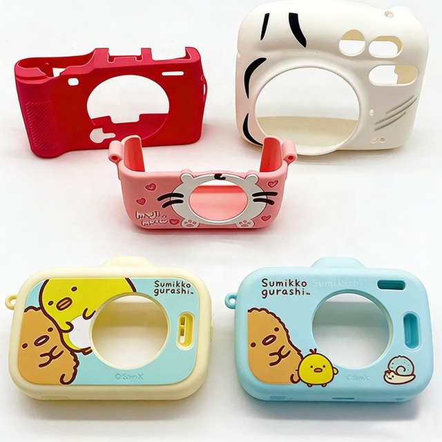 Manufacturer Custom Cartoon Character Design Kids Camera Shockproof Silicone Case OEM/ODM Children's Camera Protective Sleeve