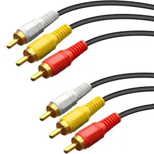 3RCA AV kabel Audio Video Male ke Male Aux Stereo Cord ke 3rca Standard Converter 3 kabel Rca 1M 1.5M 2M 3M 5M 10M 20M