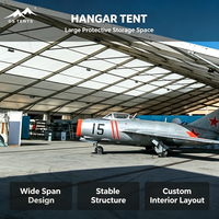Tente hangar mobile en aluminium de 30 m de style allemand, durable, avec motif camouflage et porte flexible pour le stockage