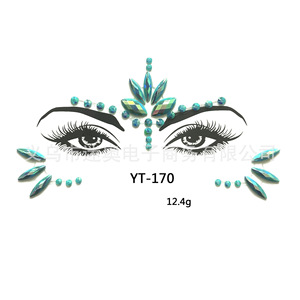 Pegatina de diamantes de imitación para tatuajes, pegatina de diamantes de imitación para la cara, nuevo diseño, arte corporal, joyería facial temporal - Product Image 2
