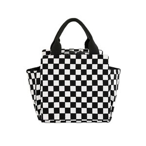 Sac à déjeuner isotherme Beilian à carreaux en velours côtelé, taille moyenne, pour le bureau, les trajets domicile-travail, les voyages et les pique-niques - Product Image 1