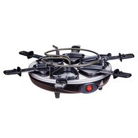 Vente directe d'usine Table ronde 3 en 1 Fonctionnalités Machine automatique à faire des crêpes au fromage au chocolat Réchauffeur Raclette Barbecue Grill