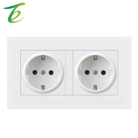 Panneau de prise standard européen allemand Standard européen allemand 146 Double prise murale à deux positions Type européen 2