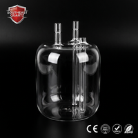 Vase source en quartz transparent personnalisé, bulleur en quartz haute température pour équipement CVD MOCVD