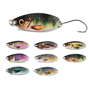 WEIHE 3g/3.5cm 5g/4cm 8 Colors Artificial Metal Spoon Lure Hard Fishing Bait Mini Metal Lures