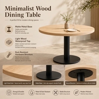 Ensemble de restaurant élégant Ron Group : table ronde en bois, chaises en tissu, banquette rembourrée, mobilier commercial pour café
