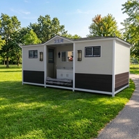 Toilettes mobiles préfabriquées toutes saisons, à double paroi isolée, avec système de chauffage et de refroidissement, personnalisables
