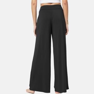 Pantalon de pyjama personnalisé en bambou et coton pour femme, coupe palazzo ample et fluide, avec poches, bas de pyjama confortable - Product Image 2