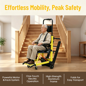 Fauteuil roulant électrique pliable léger pour la maison, avec chenilles en caoutchouc pour monter les escaliers, pour personnes handicapées, motorisé - Product Image 2