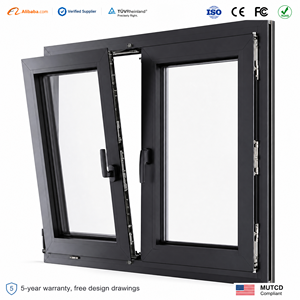 Fenêtre moderne insonorisée en aluminium à ouverture coulissante et basculante avec quincaillerie allemande Siegenia pour solutions de construction de maisons haut de gamme - Product Image 1