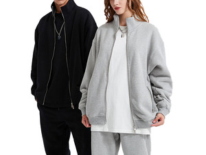 <span class=keywords><strong>Waso</strong></span> Life-Sudadera con capucha de color sólido y cuello alto de gran tamaño con doble cremallera - Product Image 2