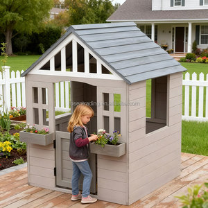 Maisonnette en bois pour enfants avec toit gris, cabane de jardin extérieure - Product Image 6