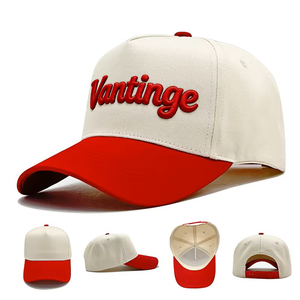 थोक खाली 5-पैनल जाल ट्राकर टोपी, उच्च अंत पुरुषों के आउटडोर रंग ब्लॉक कैप. कस्टम 3 डी कढ़ाई/प्रिंट लोगो - Product Image 1